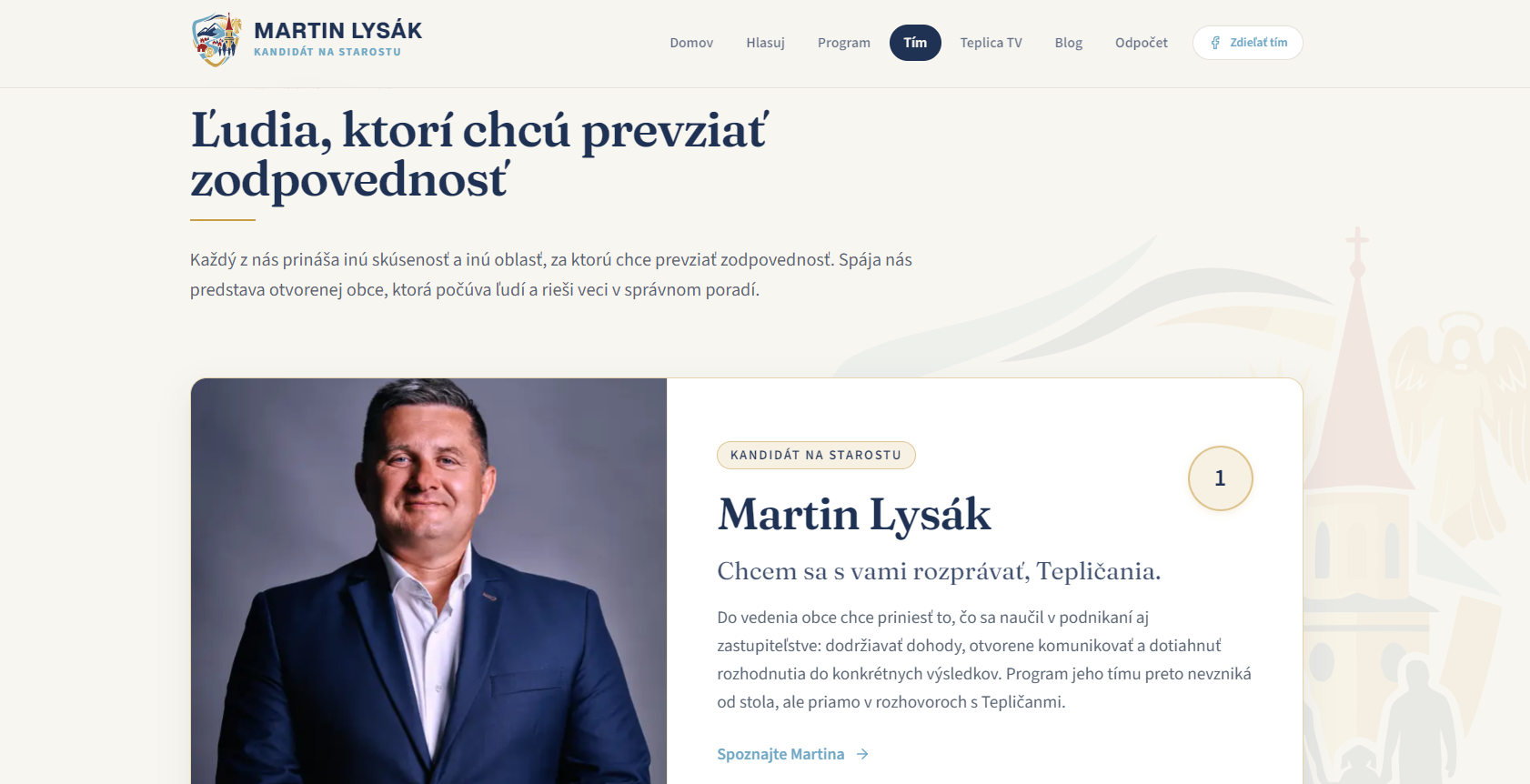 Spišská Teplica: prezentácia tímu a detail kandidáta